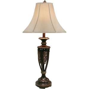  Antique Bronze Table Lamp With Bell Shade