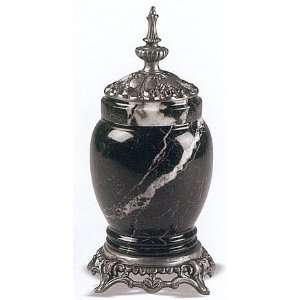  Black Zebra Marble Metal Pet Urn