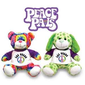   Las Vegas Peace Pals green PUPPY or tie dyed TEDDY bear Toys & Games