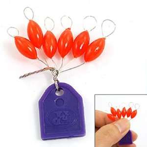  Como Orangered Plastic 6 in 1 Oval Floater Fishing Tackle 