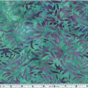  45 Wide Rayon Batik Spring Green/Purple Fabric By The 