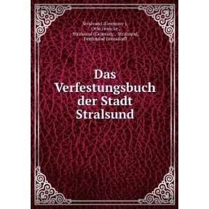   Germany , Stralsund, Ferdinand Frensdorff Stralsund (Germany ) Books