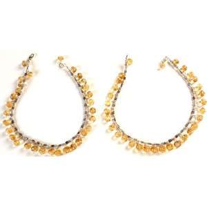  Citrine and Iolite Anklets (Price Per Pair)   Sterling 