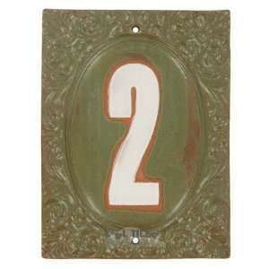 Victorian house numbers   #2 in pesto & marshmallow