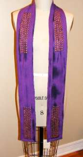 Tolani Thick Chain Trim Scarf in Purple, New With Tags  