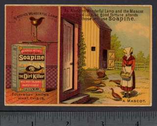 Soapine Soap TRADE CARD Aladdin Lamp LUCK Farmer Girl  