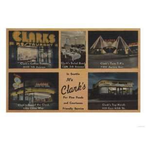  Seattle, WA   AD for Clarks Restaurants Premium Poster 