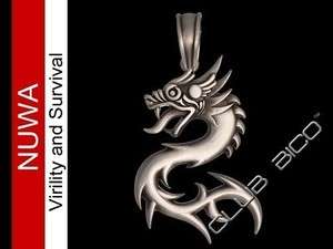 BICO Pendant   E308 NUWA Virility & Survival Dragon Tribal Pewter 