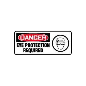  DANGER EYE PROTECTION REQUIRED (W/GRAPHIC) Sign   7 x 17 