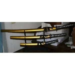  Golden Daisho Sword Set With Stand 