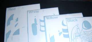 Examples of color separated die cut vinyl painting templates