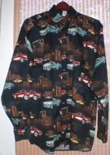 Clearwater Outfitters  Car Shirt  Vintage Cars Long Sleeve  Button 