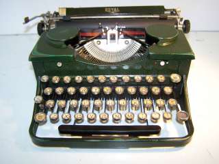 Antique 1930 Green Royal Standard Portable Vintage Typewriter  
