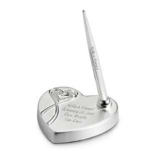  Personalized Double Heart Pen Stand Gift