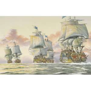  Antille Squadron Sailing Ship Original Painting 32 X 21 