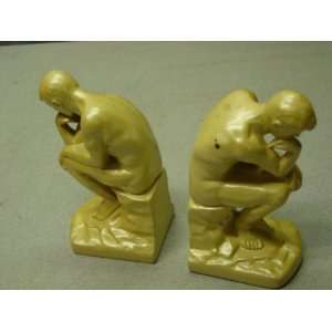  Vintage Nuart Painted Metal Thinker Bookends Everything 