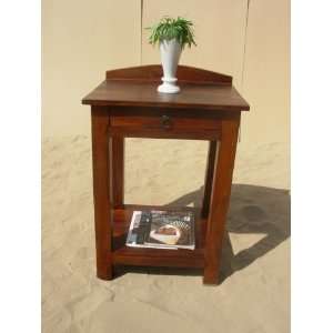   Solid Wood Hand Made Antique End Table With 1 Drawer