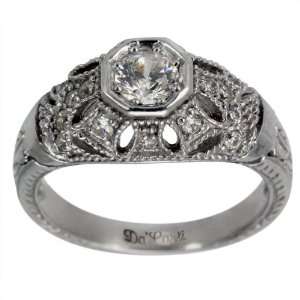 Antique Filagree Diamond Engagement Ring With GIA CERTIFIED J SI2 