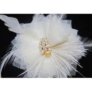   Feather Vintage Jewelry Pearl Hair Clip and Pin, Limited. Beauty