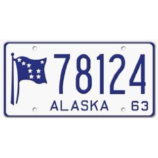   ALASKA STATE PLATE  EMBOSSED WITH YOUR CUSTOM NUMBER