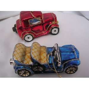  Antique Cars Christmas Ornament Set of 2 ; Home Decor 4 