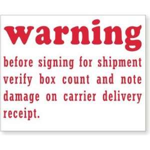   for Shipment Verify Coated Paper Label, 5 x 4
