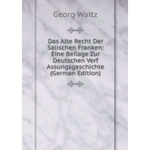   Deutschen Verf Assungsgeschichte (German Edition) Georg Waitz Books