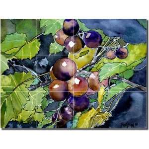 Grape Vine by Derek McCrea   Artwork On Tile Ceramic Mural 12.75 x 