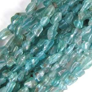   12mm natural blue apatite nugget beads 15 strand