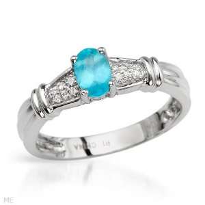 Ring With 0.60ctw Precious Stones   Genuine Apatite and Diamonds Made 