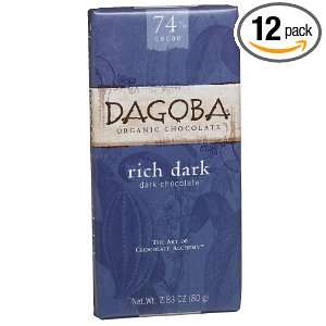 Dagoba Organic Chocolate Bar, Rich Dark (Dark Chocolate), 2.83 Ounce 