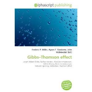  Gibbs Thomson effect (9786132686978) Books