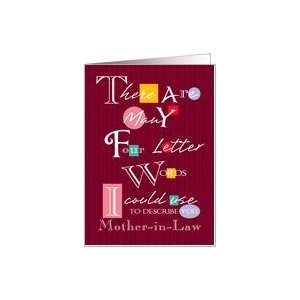  Mother in Law   Four Letter Words   Birthday Card Health 