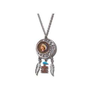  Colorized Indian Head Penny Dream Catcher Pendant Jewelry