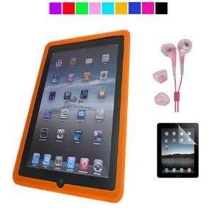  Apple iPad Silicone Skin Case + Pink Earphones for iPad 