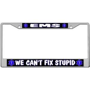 EMS   Cant Fix Stupid Custom License Plate METAL Frame from Redeye 