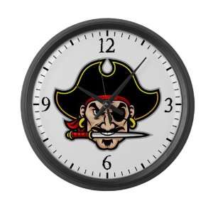  Large Wall Clock Pirate Head with Knife 