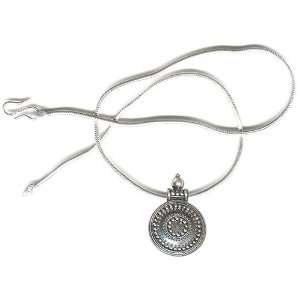 Silver Amulet Pendant with Chain 1.25 inches