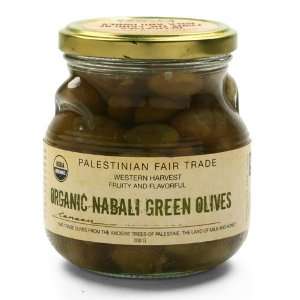 Organic Fair Trade Nabali Green Olives (7.05 ounce)  