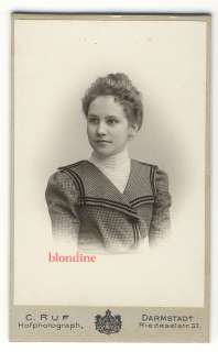 CDV PORTRAIT, pretty young GIRL, named; Germany, 1900  
