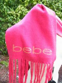 BEBE SCARF SHAWL RED CHENIELLE HEART GOLD STUD  