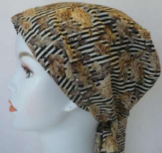   Turbans Chemo Cotton Head Wrap Scarves Alopecia Brown Floral Hat