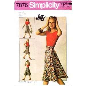  Simplicity 7876 Sewing Pattern Misses Front Wrap Skirt 