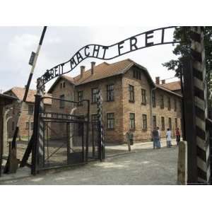  Entry Gate with Sign Arbeit Macht Frei, Auschwitz 