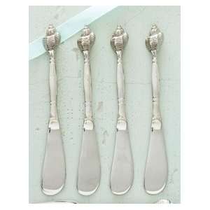 Twos Company Shell Flatware   Spreader, Cheese or Butter Knives   Set 