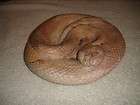 Rattlesnake Coiled Pottery Piece Heavy Weight Great Detail Lifelike 