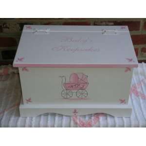  personalized keepsake chest  pink carriage