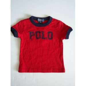  Ralph Lauren Polo Shirt Red and Navy Blue, Size 9 Months 