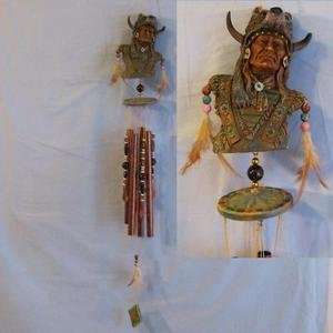    Poly Chime Indian Warrior Wolf Wind Chime Patio, Lawn & Garden