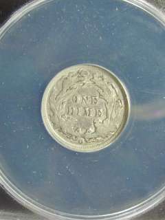 1891 O Seated Liberty Dime ANACS EF 45 Cleaned Details  